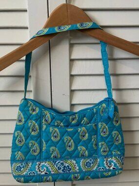 Vera Bradley Molly Bermuda Blue Retired Quilted Shoulder Bag Paisley